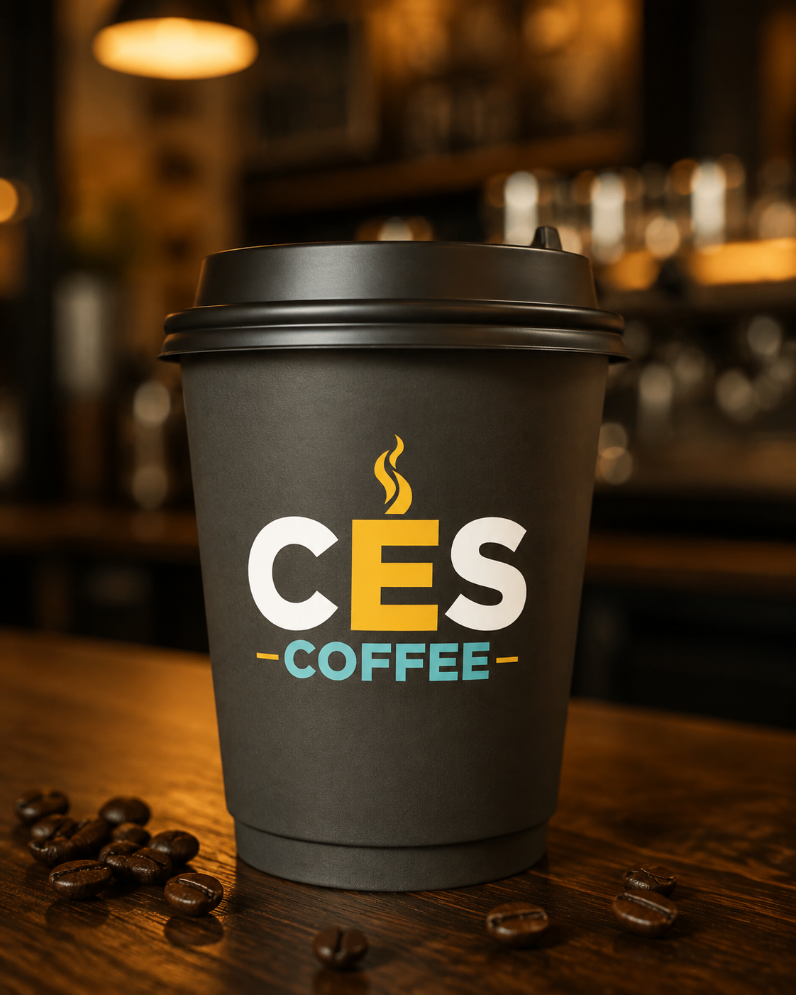 CES Coffee logolu paket kahve bardağı